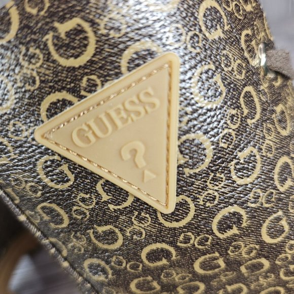 Guess Quincy 3 Logo Heeled Boots - Brown/Tan - DSLRT06K - Women's Size 9.5 NEW - Picture 10 of 12